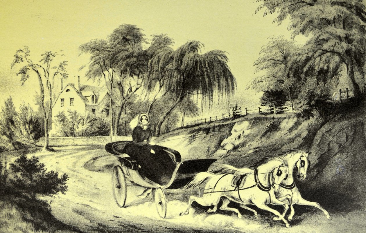 Currier & Ives Illustrasjon 1800-tallet. Stjernen på veien av N. and Ives, J.M. Currier