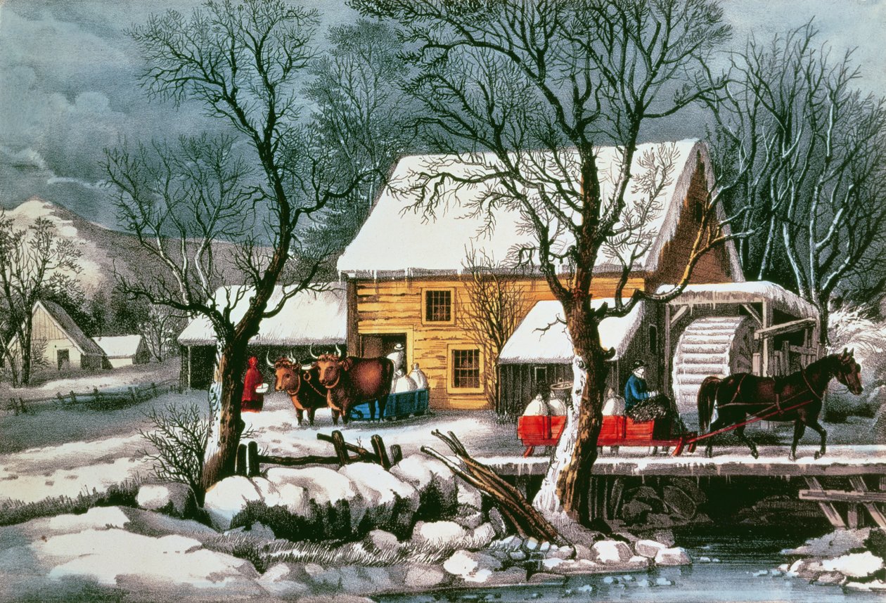 Frozen Up, 1872 (trykk) av N. and Ives, J.M. Currier