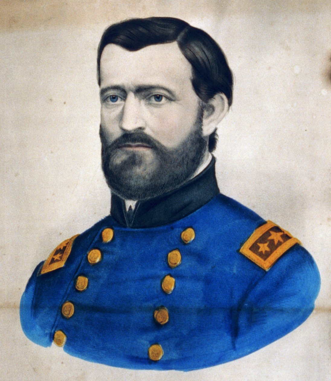 Generalløytnant. Ulysses S. Grant, 1880 (håndfarget litografi) (håndfarget litografi) av N. and Ives, J.M. Currier