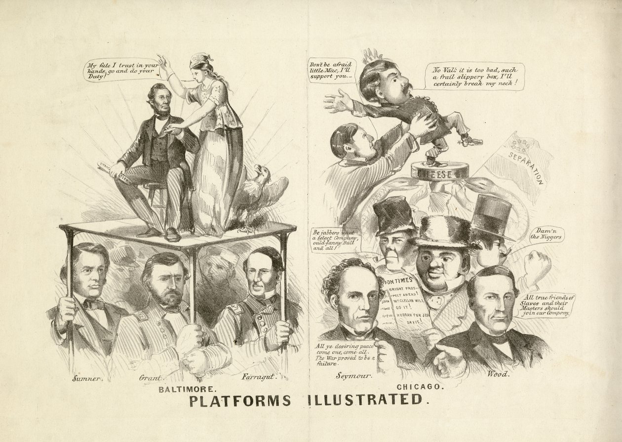 Illustrerte plattformer, 1864 av N. and Ives, J.M. Currier