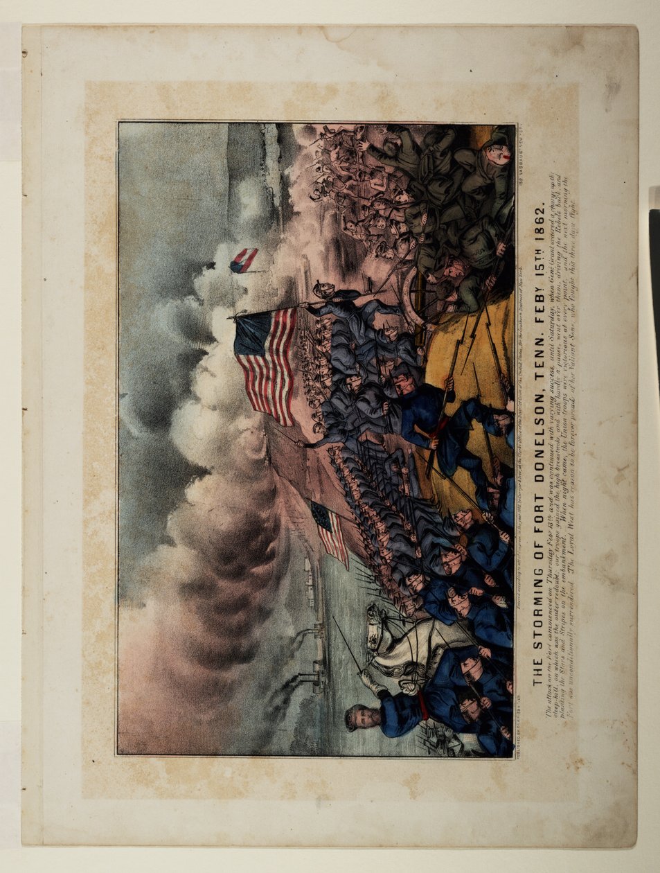 Storming av Fort Donelson, Tenn. Feby. 15. 1862 av N. and Ives, J.M. Currier