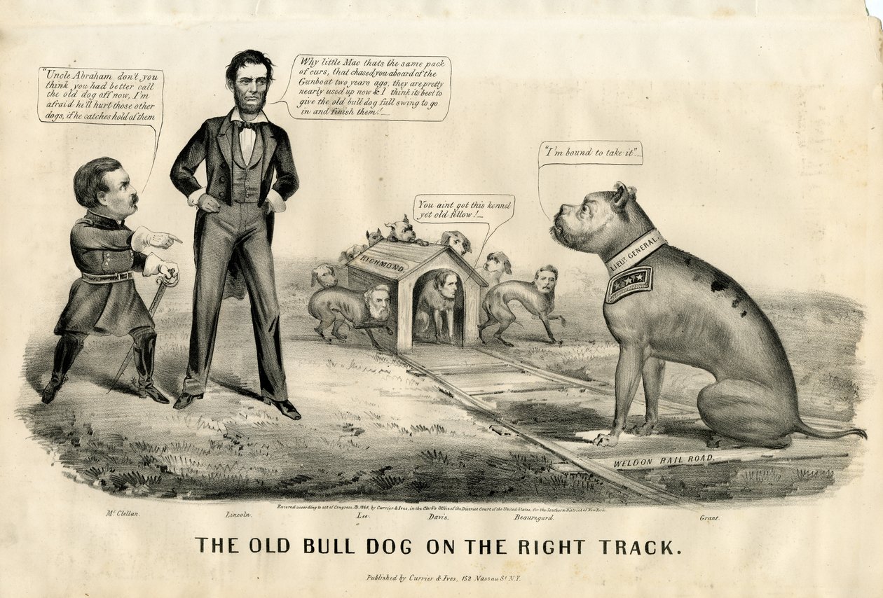 Oksehunden på rett spor, 1864 av N. and Ives, J.M. Currier