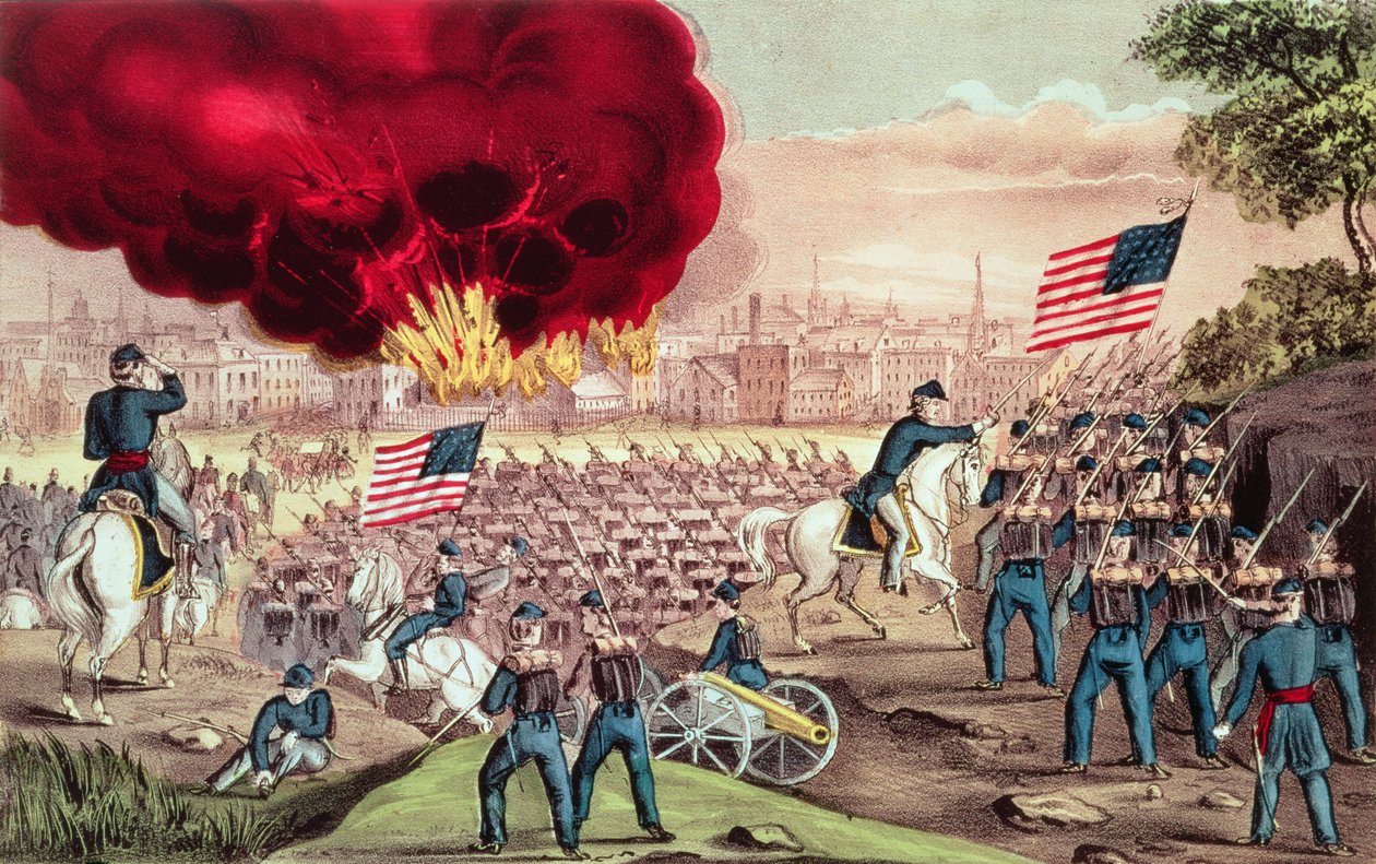Capture of Atlanta av Union Army, 2. september, 1864 av N. and Ives, J.M. Currier