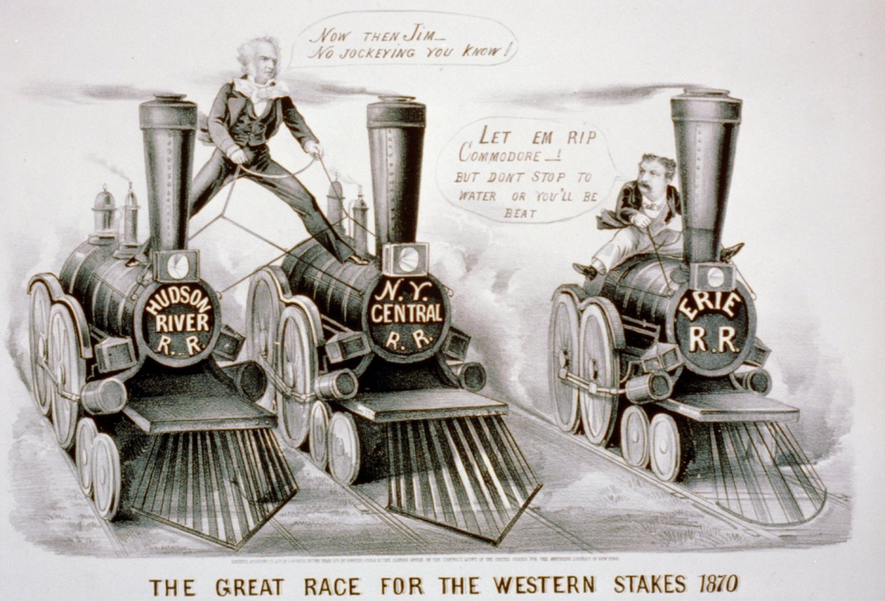 The Great Race for the Western Stakes, 1870 (litografi) av N. and Ives, J.M. Currier