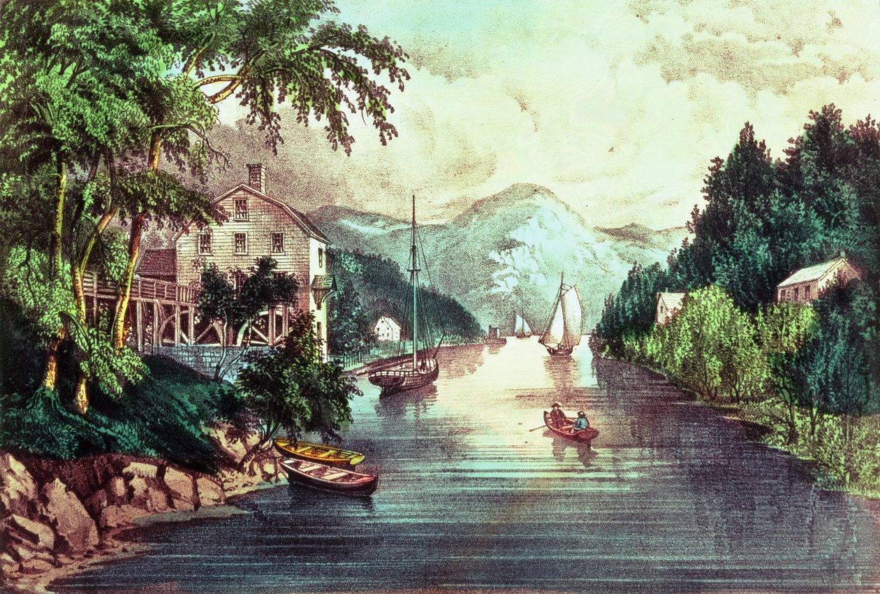 Utsikt over Montgomery Creek av N. and Ives, J.M. Currier