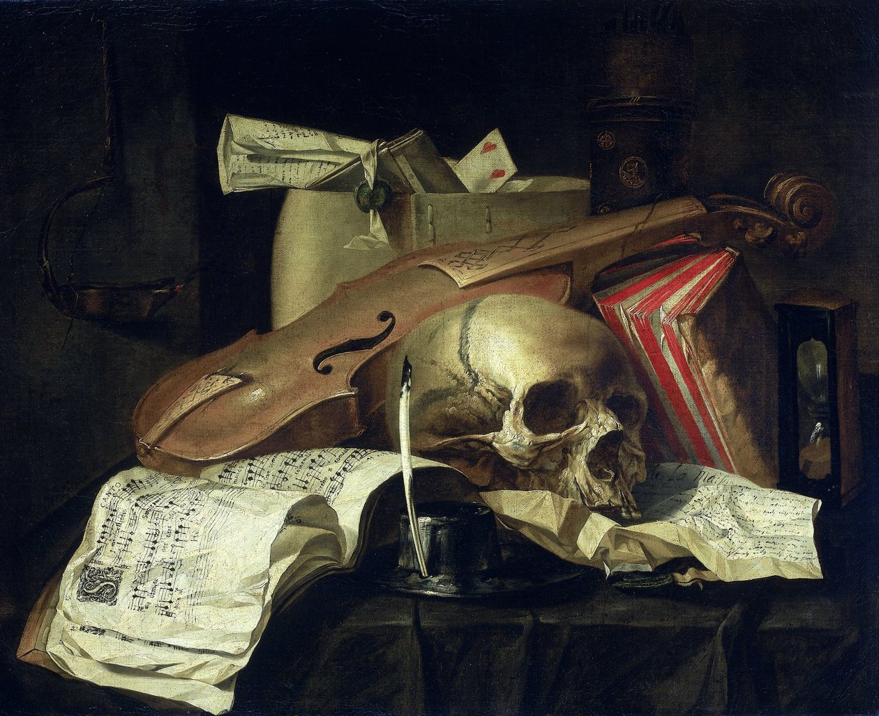 Vanitas stilleben av N.L. Peschier