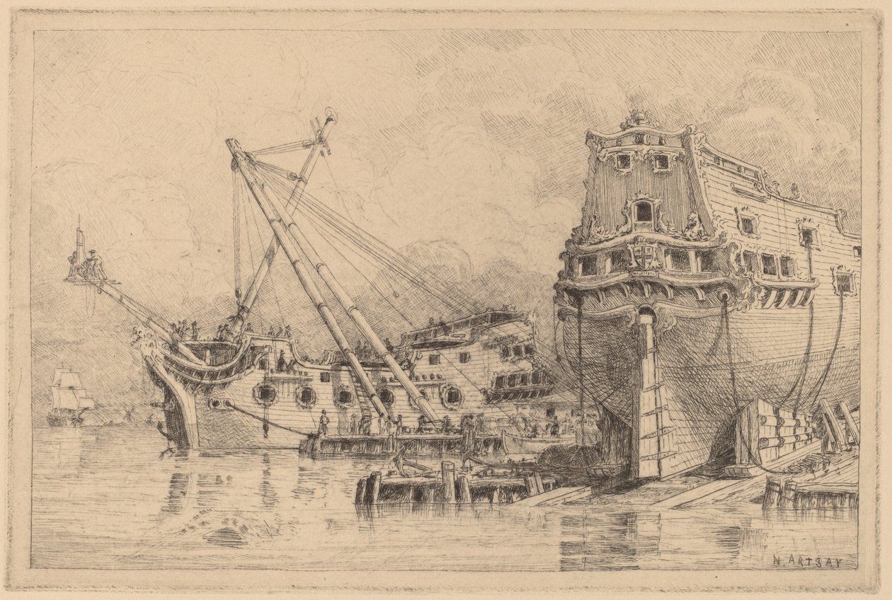To store skip under bygging av N. Artsay
