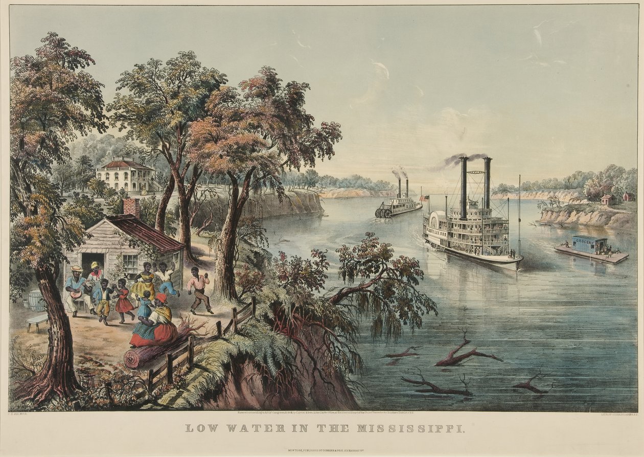 Lavt vann i Mississippi, 1868 av Nathaniel Currier