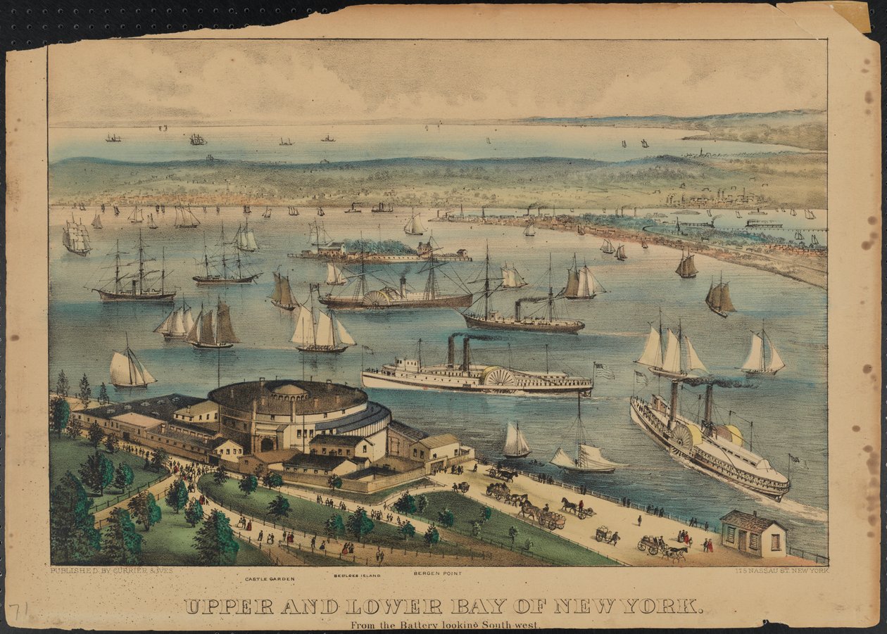 Upper and Lower Bay of New York, ca. 1881 av Nathaniel Currier