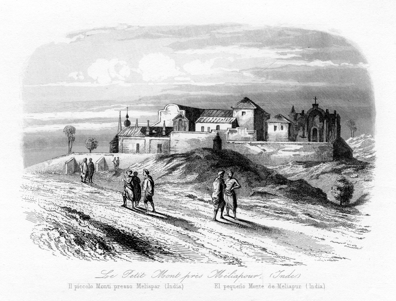 Det lille fjellet nær Meliapur, India, c1840. av N. Remond