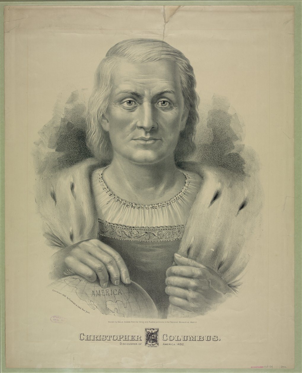 Portrett av Christopher Columbus (1451 - 1506) av Currier and Ives