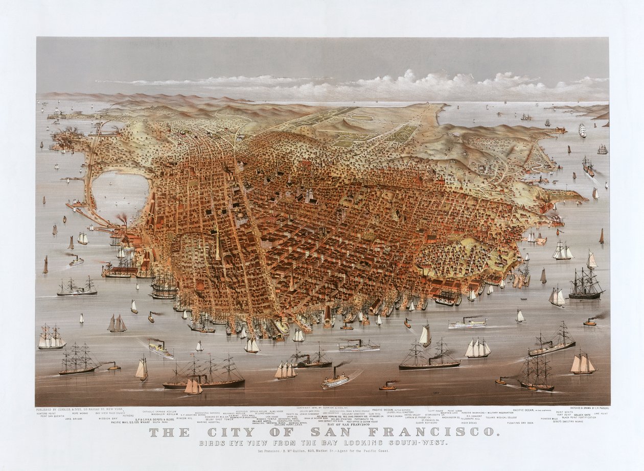 The City of San Francisco av Currier & Ives, ca. 1878 (farge litho) av Currier and Ives
