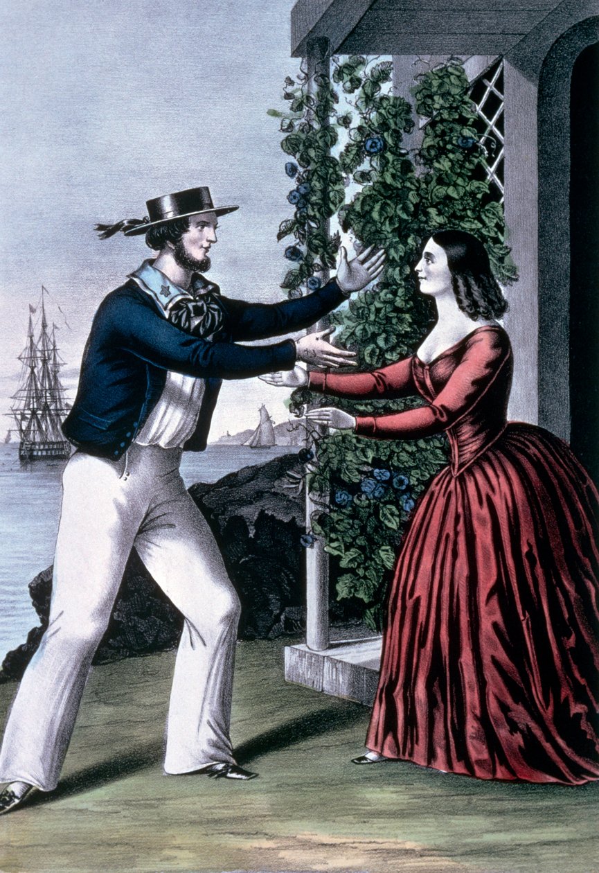 Sjømannen kommer tilbake av N. and Ives J.M. (1824-95) Currier