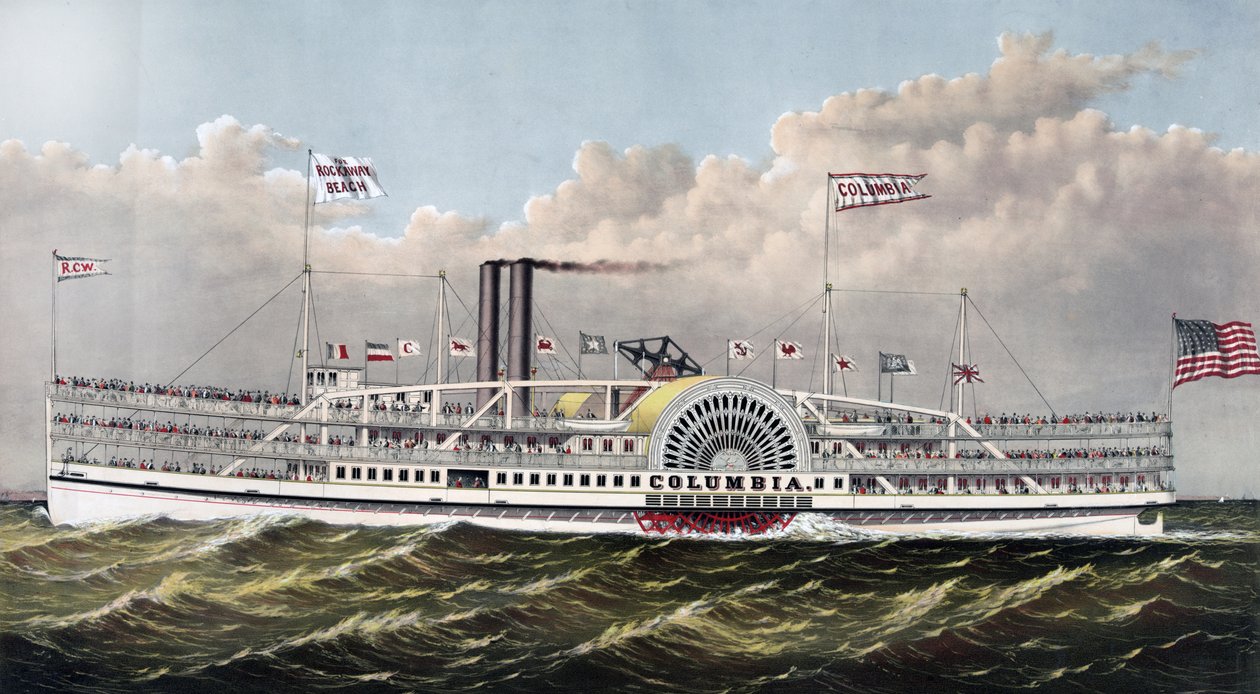 steamer Columbia: 'perle of the ocean' Publisert av Currier & Ives, c1877. av N. Currier and Ives J.M.