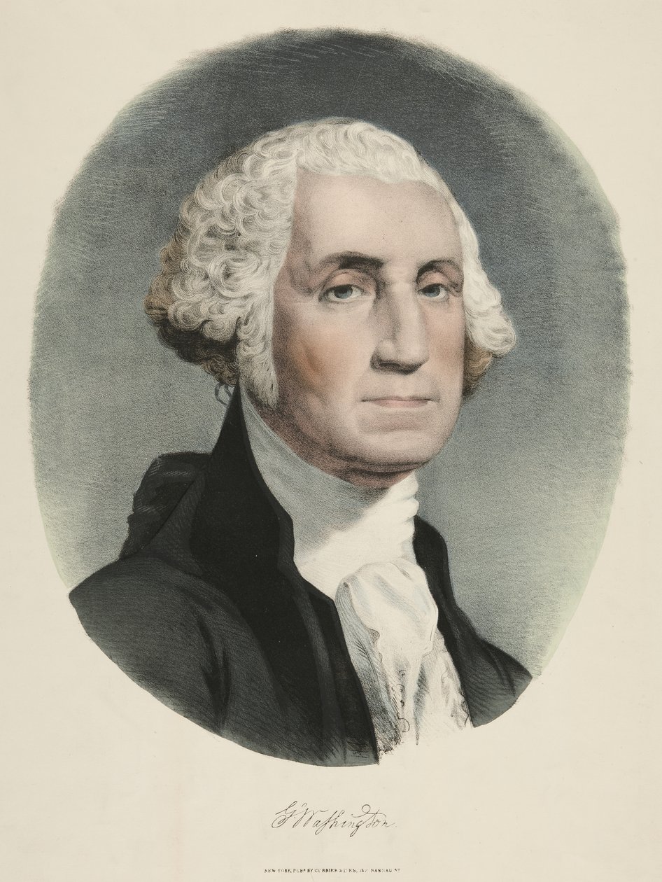 George Washington (fargelitografi) av Currier and Ives
