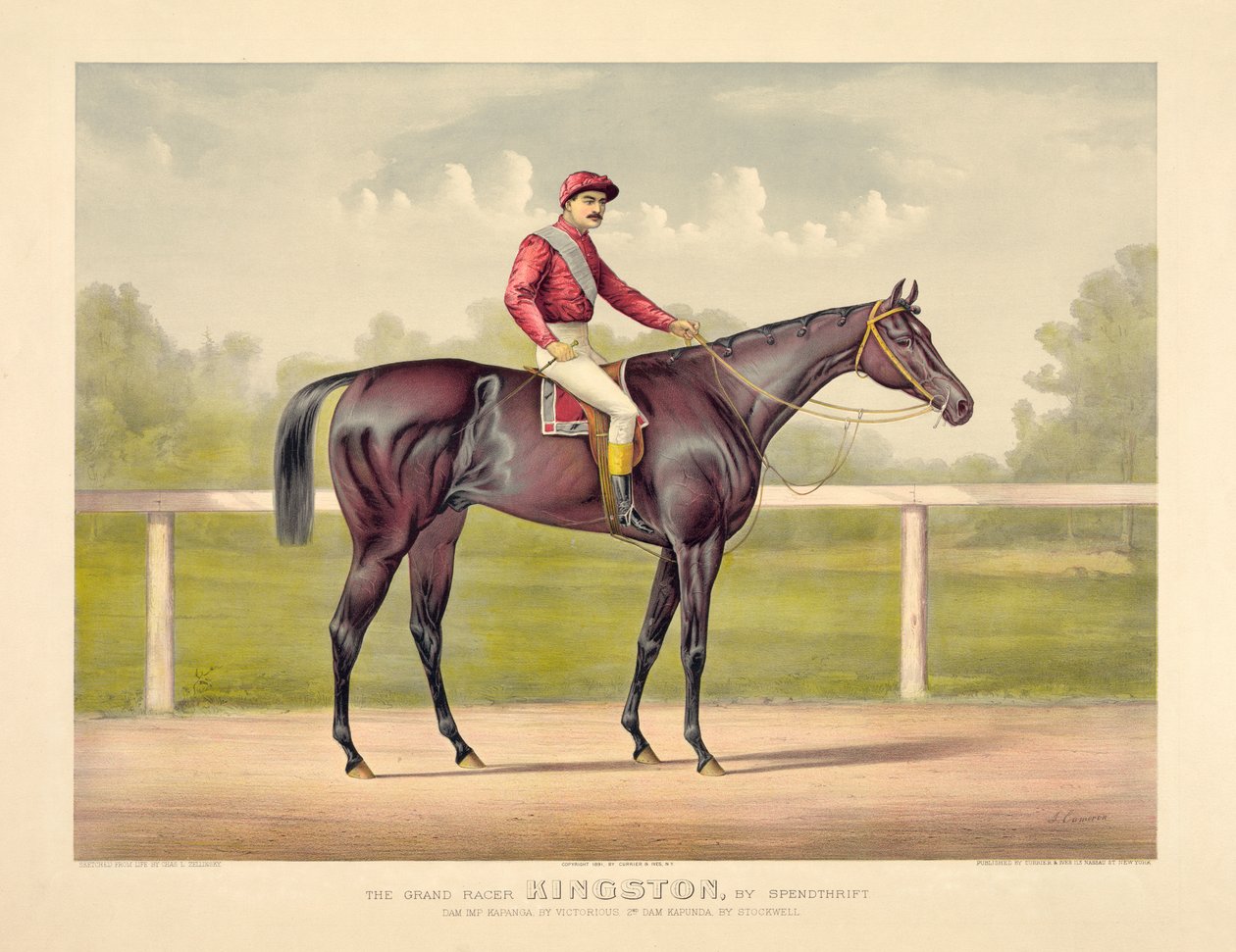 Grand Racer Kingston av Currier & Ives av Currier and Ives