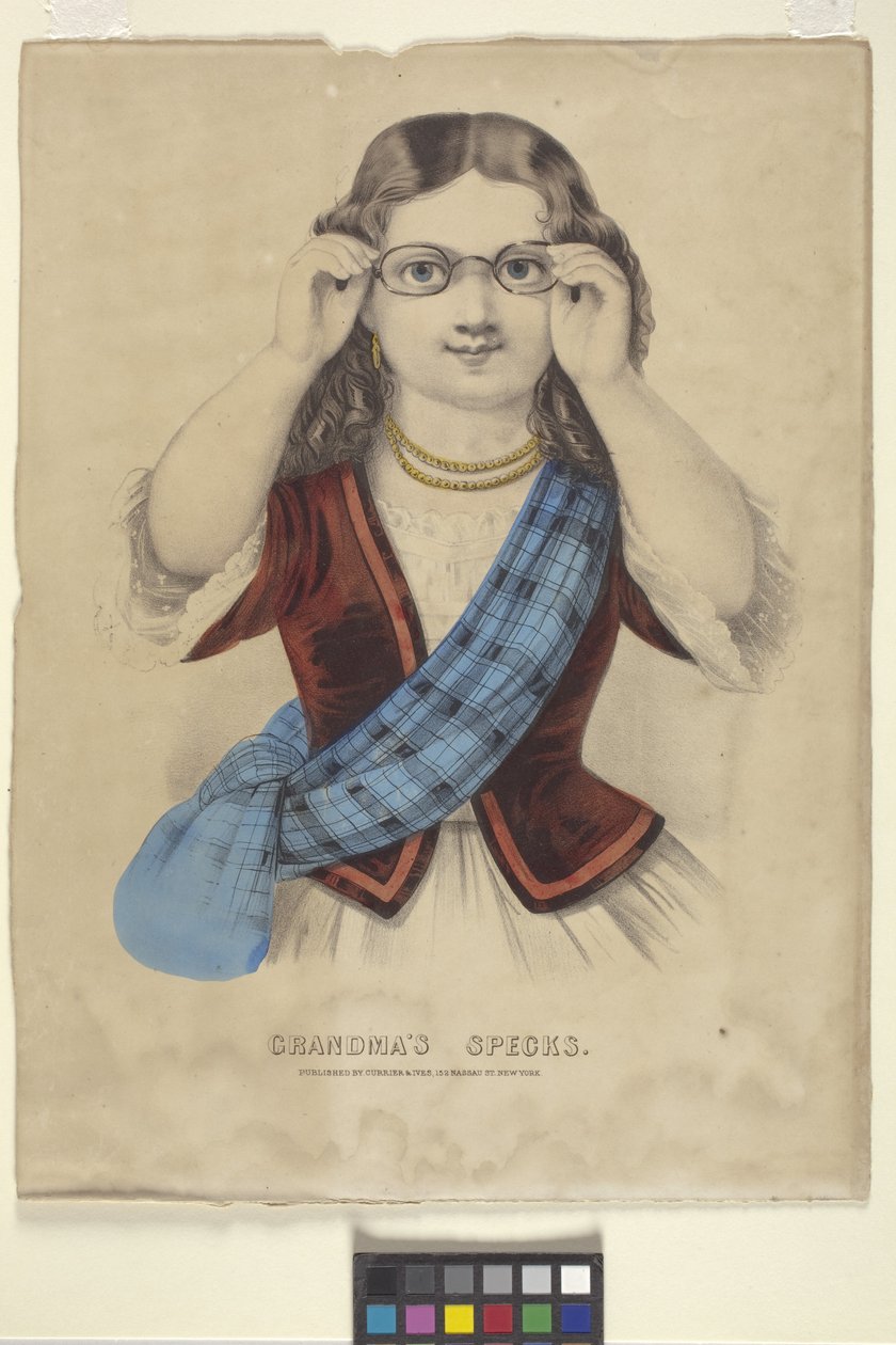 Bestemors "Spesifikasjoner" (håndfarget litografi) av N. and Ives J.M. (1824 95) Currier