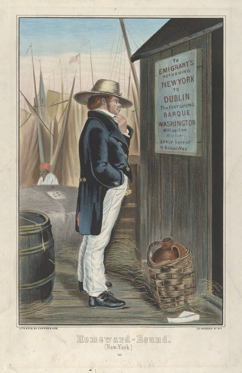 Homeward Bound (New York), ca. 1860 (håndfarget litografi) av Currier and Ives