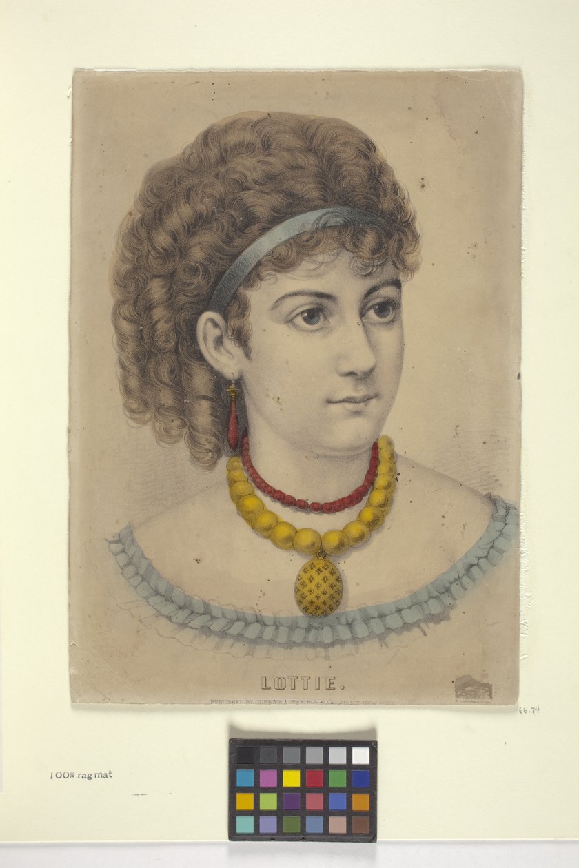 Lottie (håndfarget litografi) av N. and Ives J.M. (1824 95) Currier