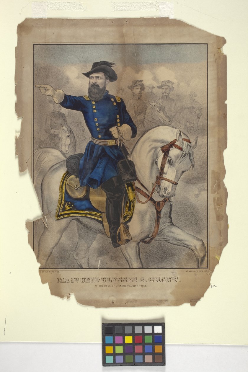 Generalmajor U. S. Grant (håndfarget litografi) av N. and Ives J.M. (1824 95) Currier