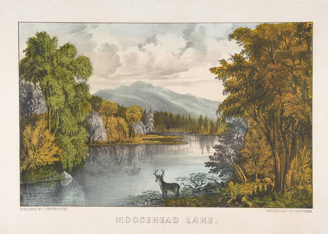 Moosehead Lake, Maine av Currier and Ives