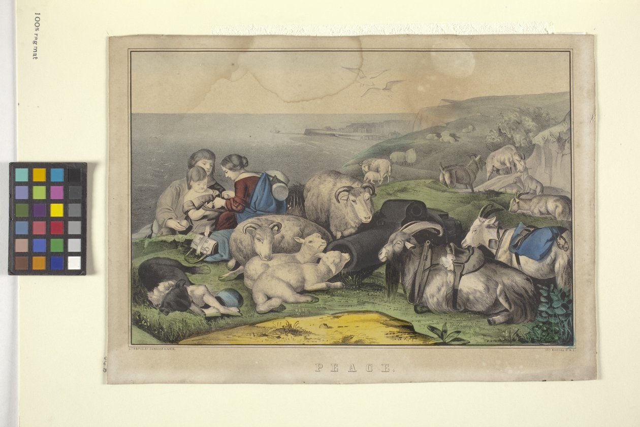 Peace (håndfarget litografi) av N. and Ives J.M. (1824 95) Currier