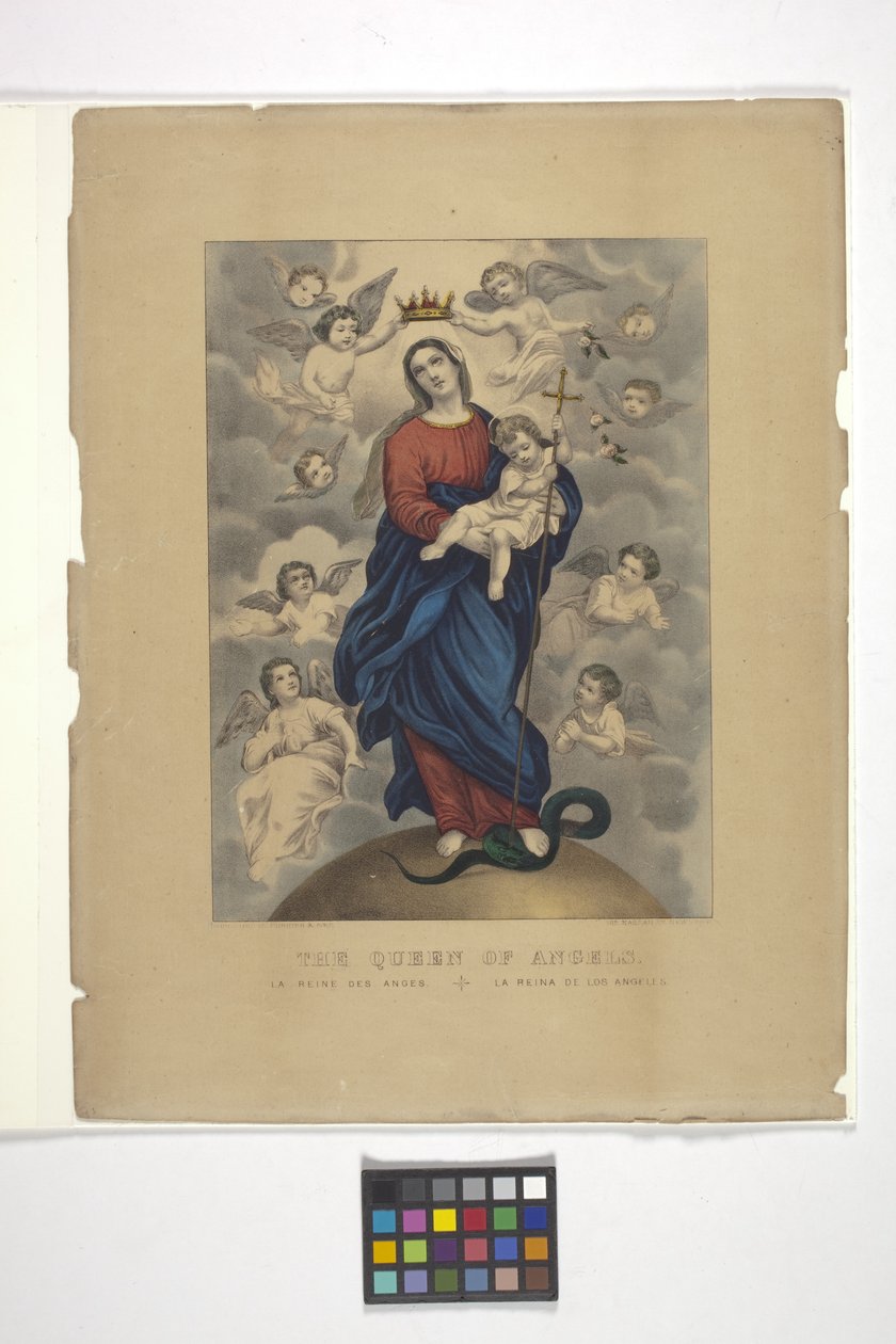 Queen Of Angels (håndfarget litografi) av N. and Ives J.M. (1824 95) Currier