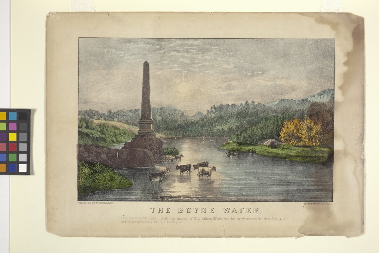 The Boyne Water (håndfarget litografi) av N. and Ives J.M. (1824 95) Currier