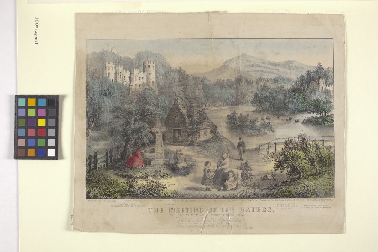 The Meeting Of The Waters (håndfarget litografi) av N. and Ives J.M. (1824 95) Currier