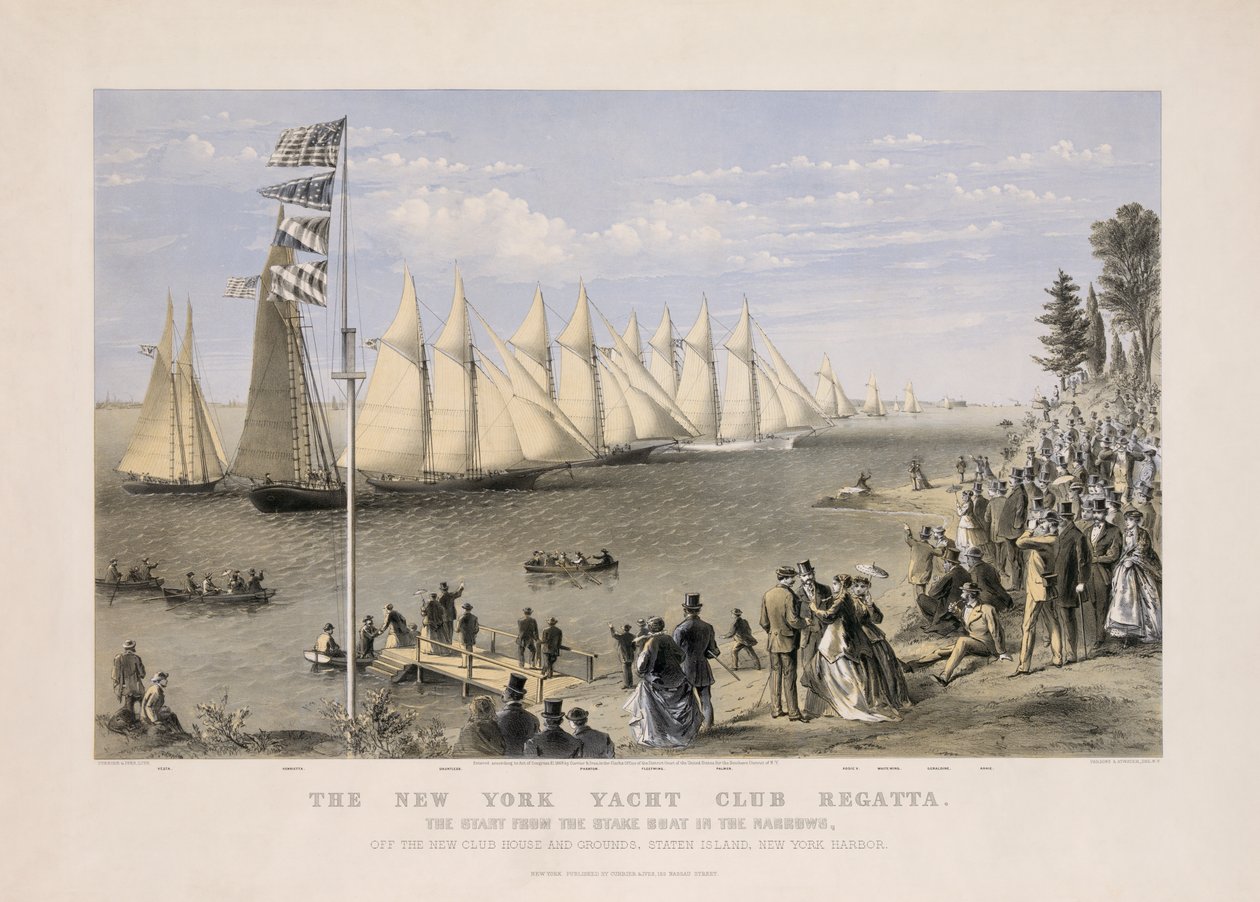 New York Yacht Club Regatta av Currier and Ives