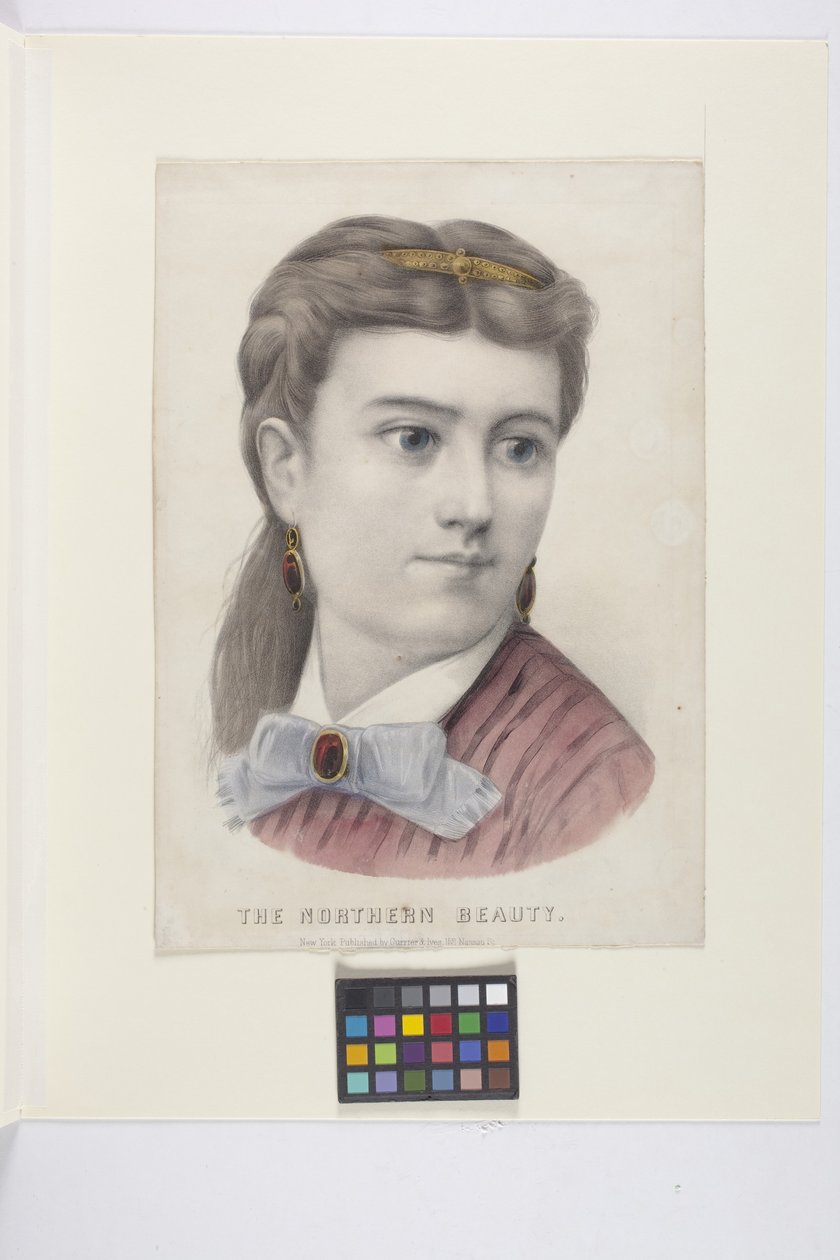 The Northern Beauty (håndfarget litografi) av N. and Ives J.M. (1824 95) Currier
