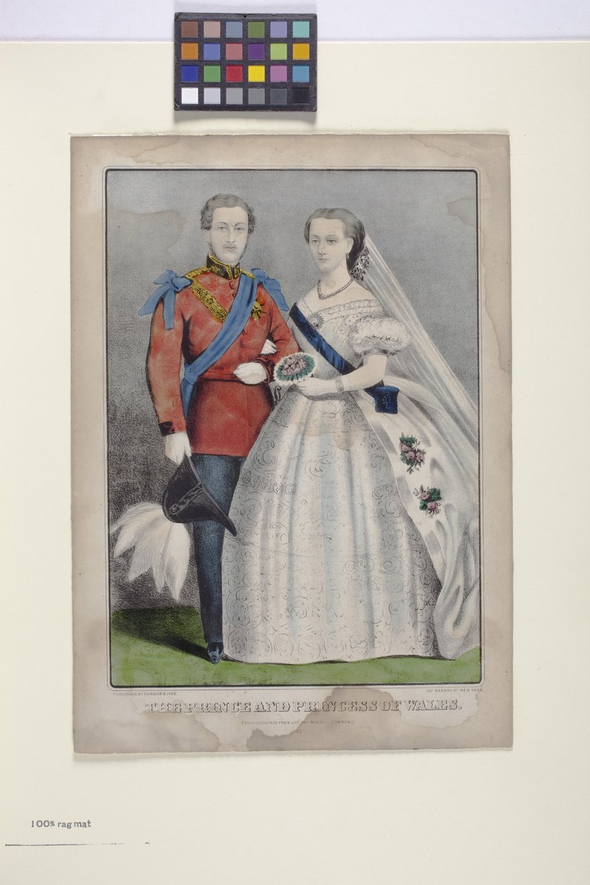 Prinsen og prinsessen av Wales (håndfarget litografi) av N. and Ives J.M. (1824 95) Currier
