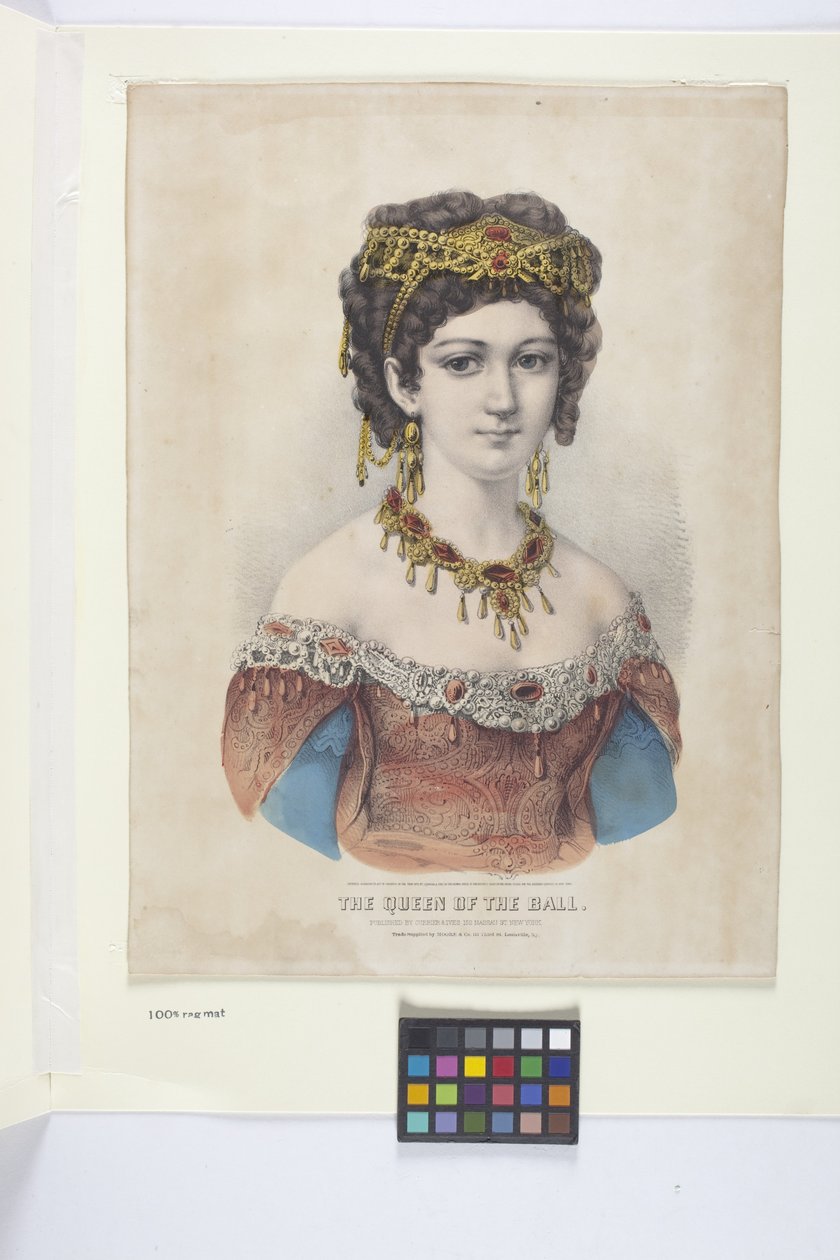 The Queen Of The Ball (håndfarget litografi) av N. and Ives J.M. (1824 95) Currier