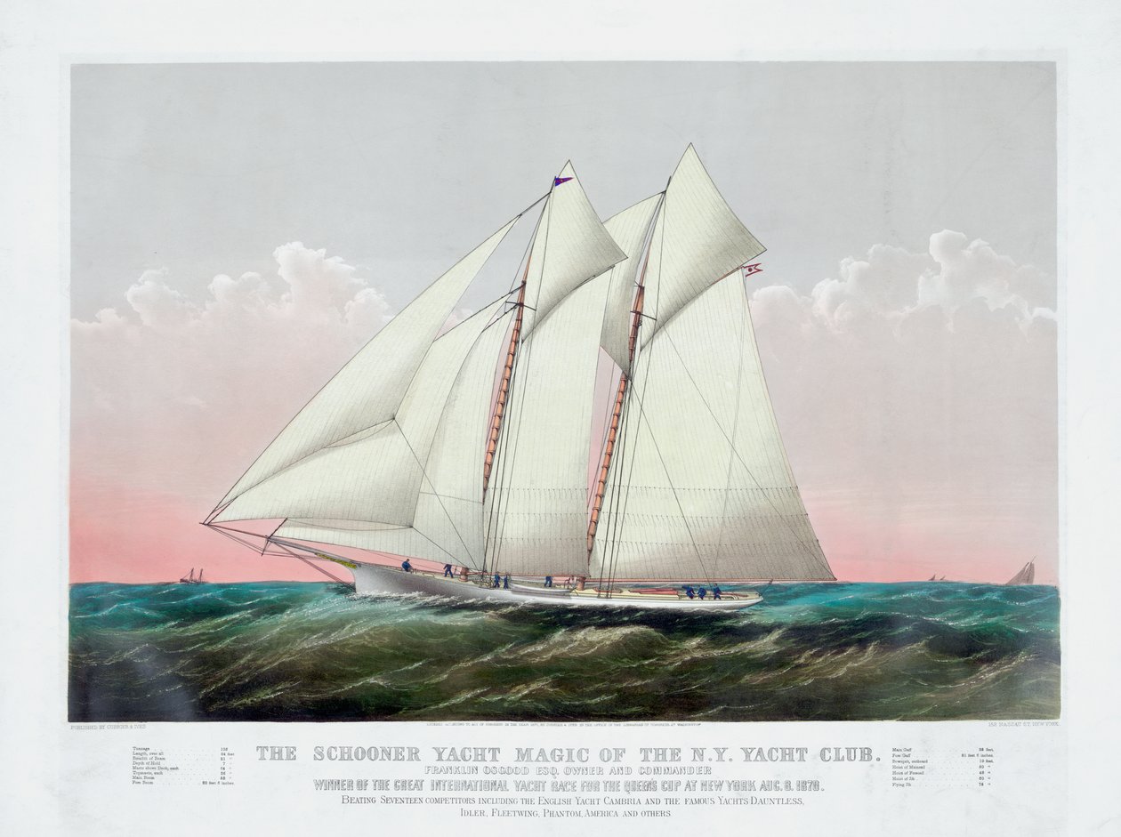 The Schooner Magic of the New York Yacht Club av Currier & Ives av Currier and Ives