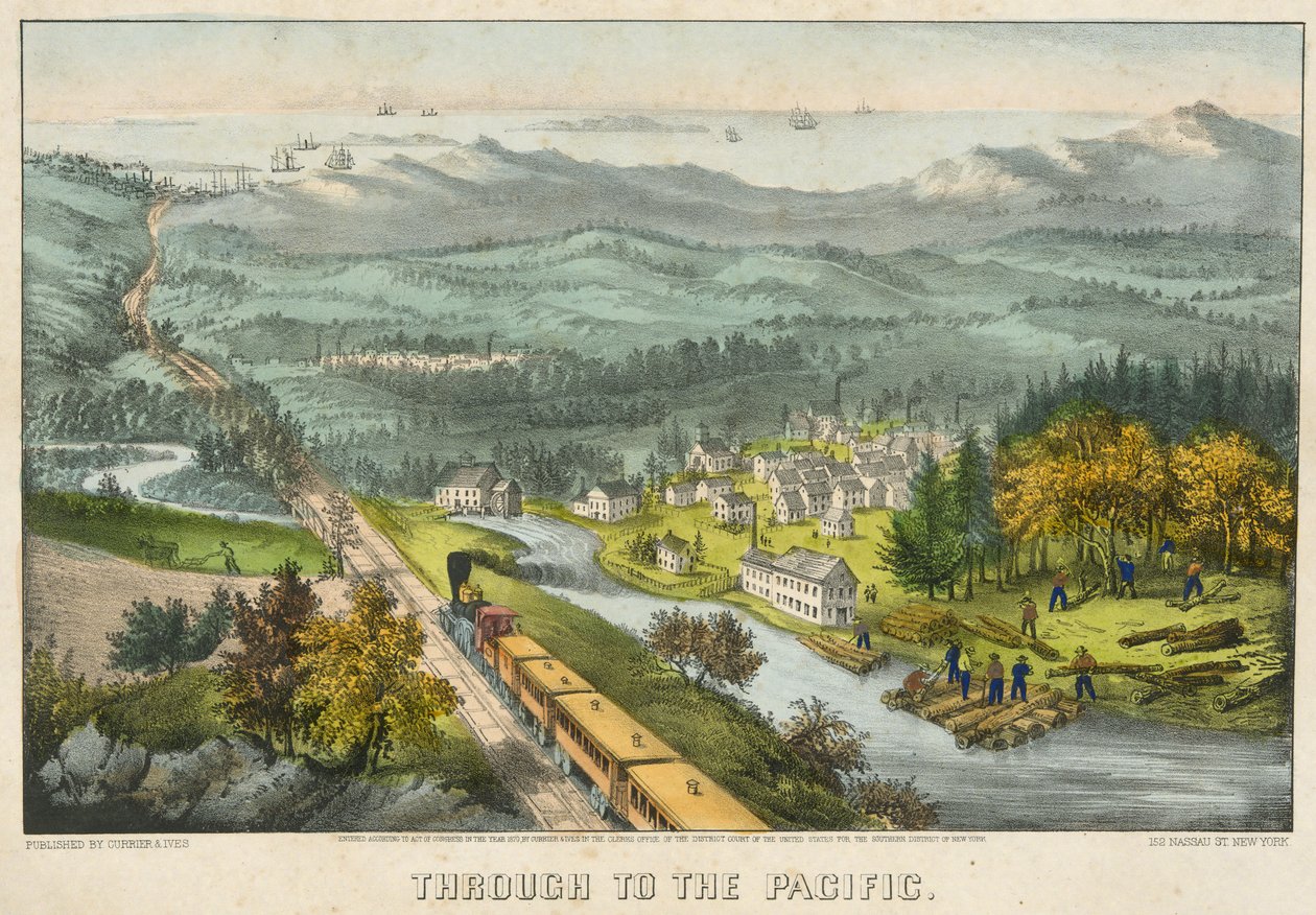 Gjennom til Stillehavet av Currier and Ives