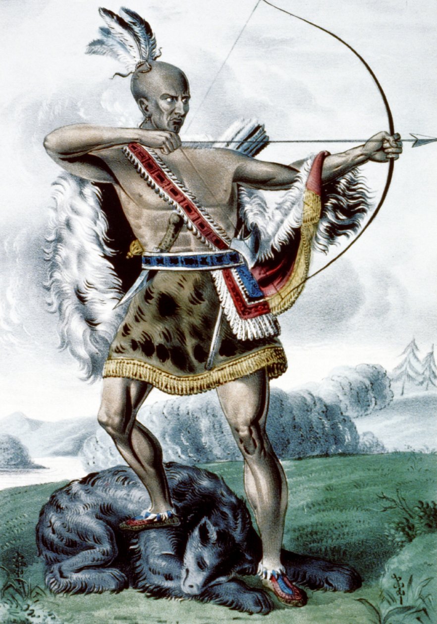 Indian Hunter, 1845 av N. and Ives, J.M. Currier