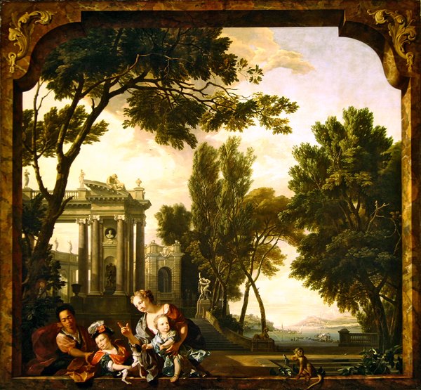 The Five Senses - Touch (olje på lerret) av N. and Moucheron I. de Verkolje