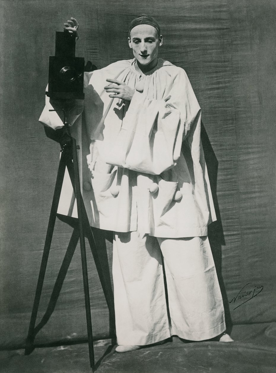 Portrett av Jean Charles Deburau (1829-73) som Pierrot, ca. 1850-60 av Nadar