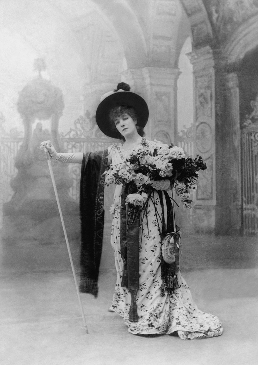 Sarah Bernhardt i tittelrollen til Victorien Sardous skuespill La Tosca, Paris, 1887 av Nadar