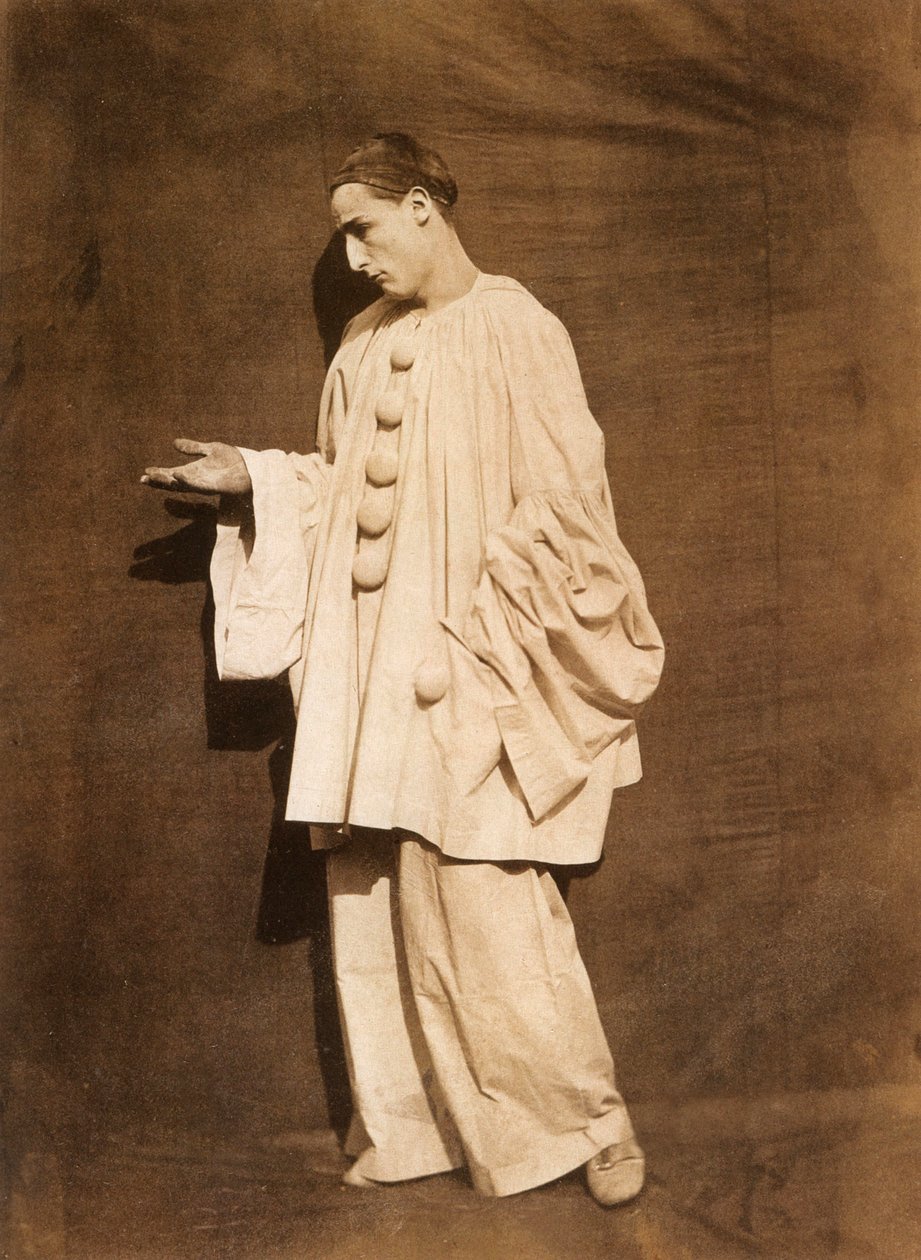 Mime Debureau: Pierrot imploring, foto av Gaspard Felix Tournachon aka Nadar og Adrien Tournachon aka Nadar the Young av Nadar