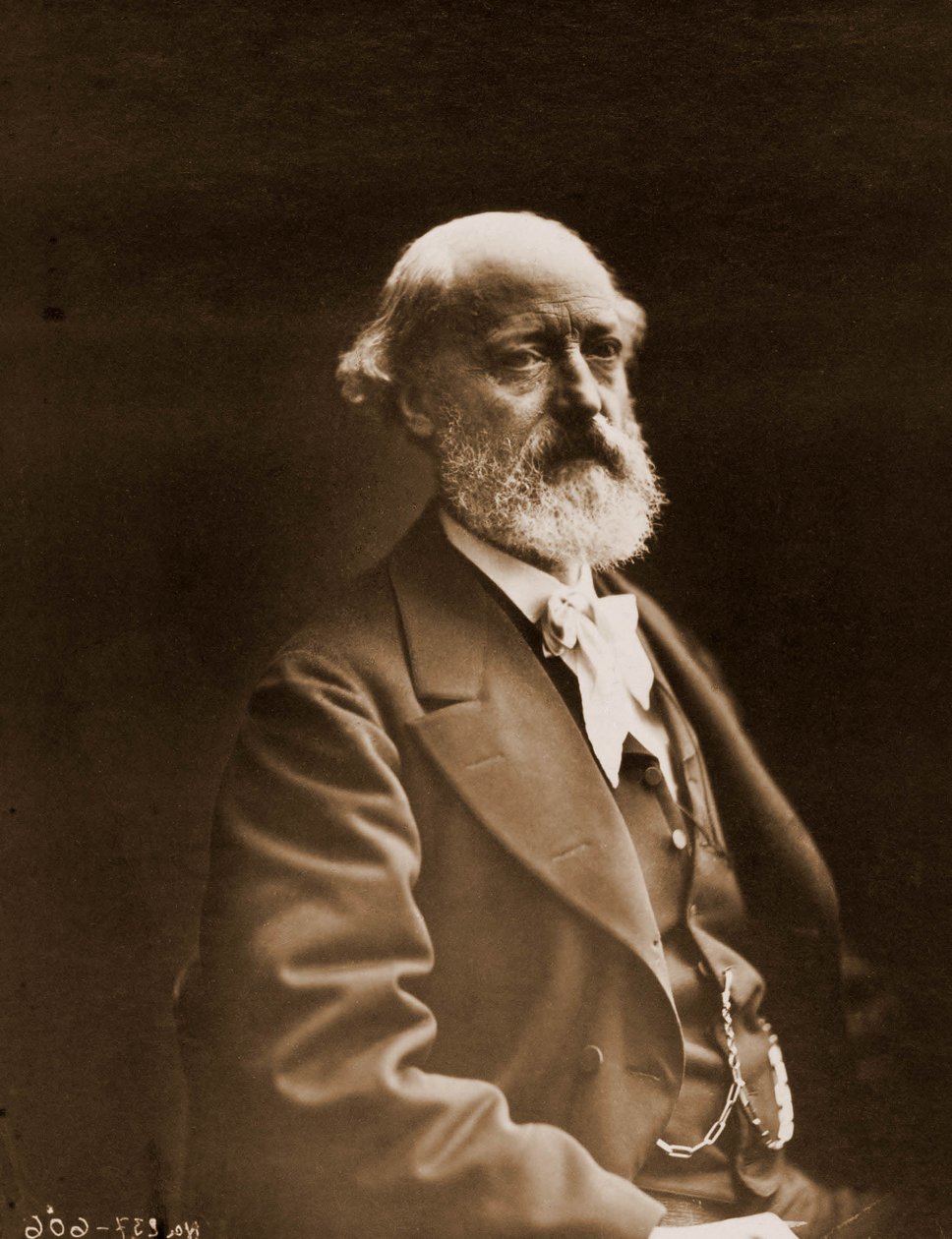 Portrett av Eugene Viollet-le-Duc (Viollet le Duc) (1814-1879), arkitekt og akvarell 1814-1879 (bilde) av Nadar