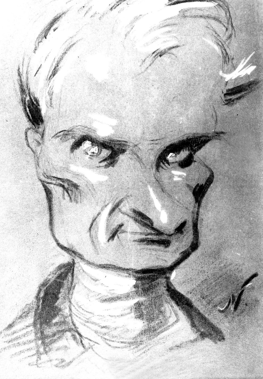 Portrett av den franske forfatteren Prosper Merimee (1803-1870), tegning av Nadar av Nadar