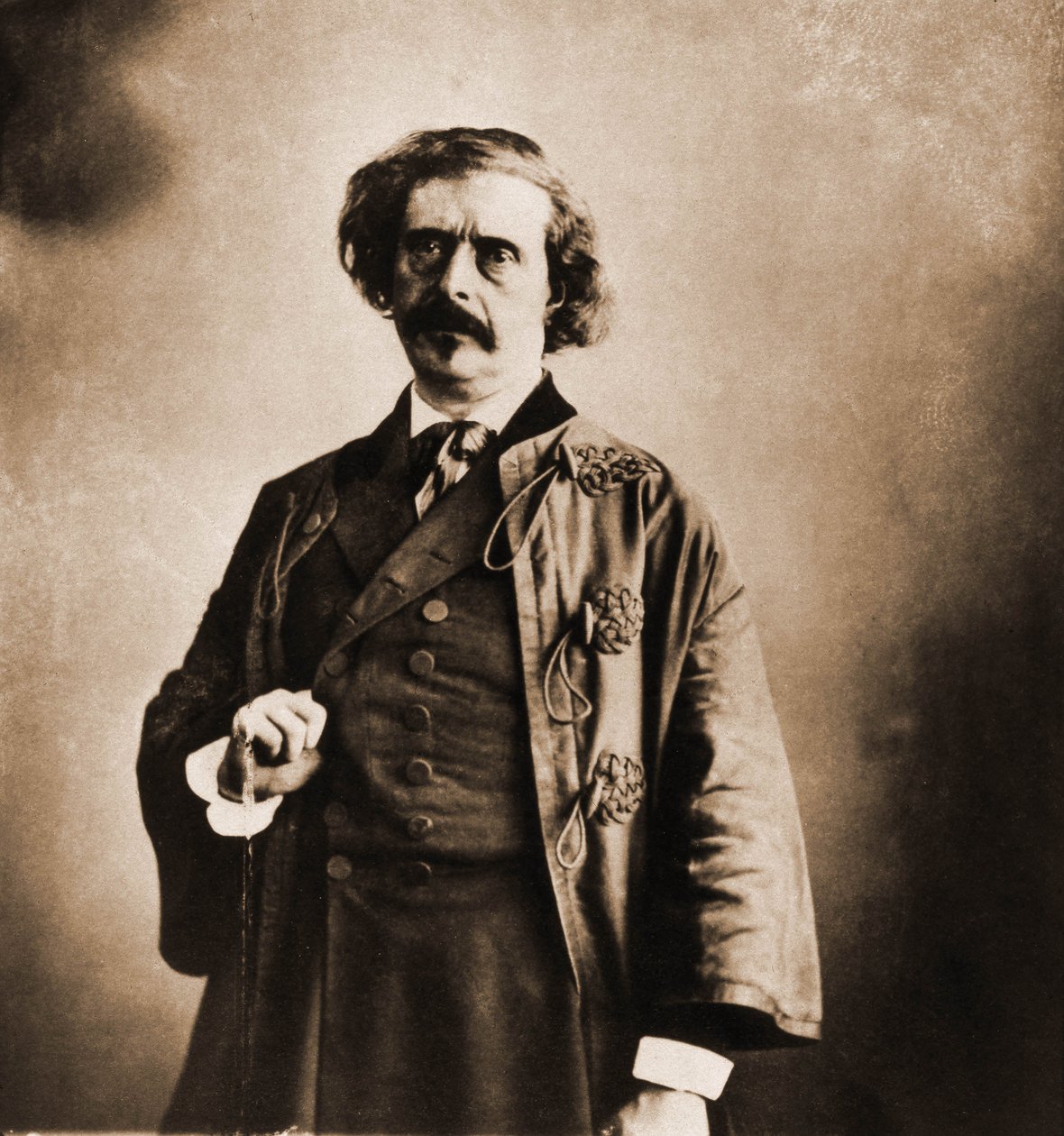 Portrett av Jules Barbey d'Aurevilly (Barbey-d'Aurevilly), romanforfatter, journalist 1808-1889 (bilde) av Nadar