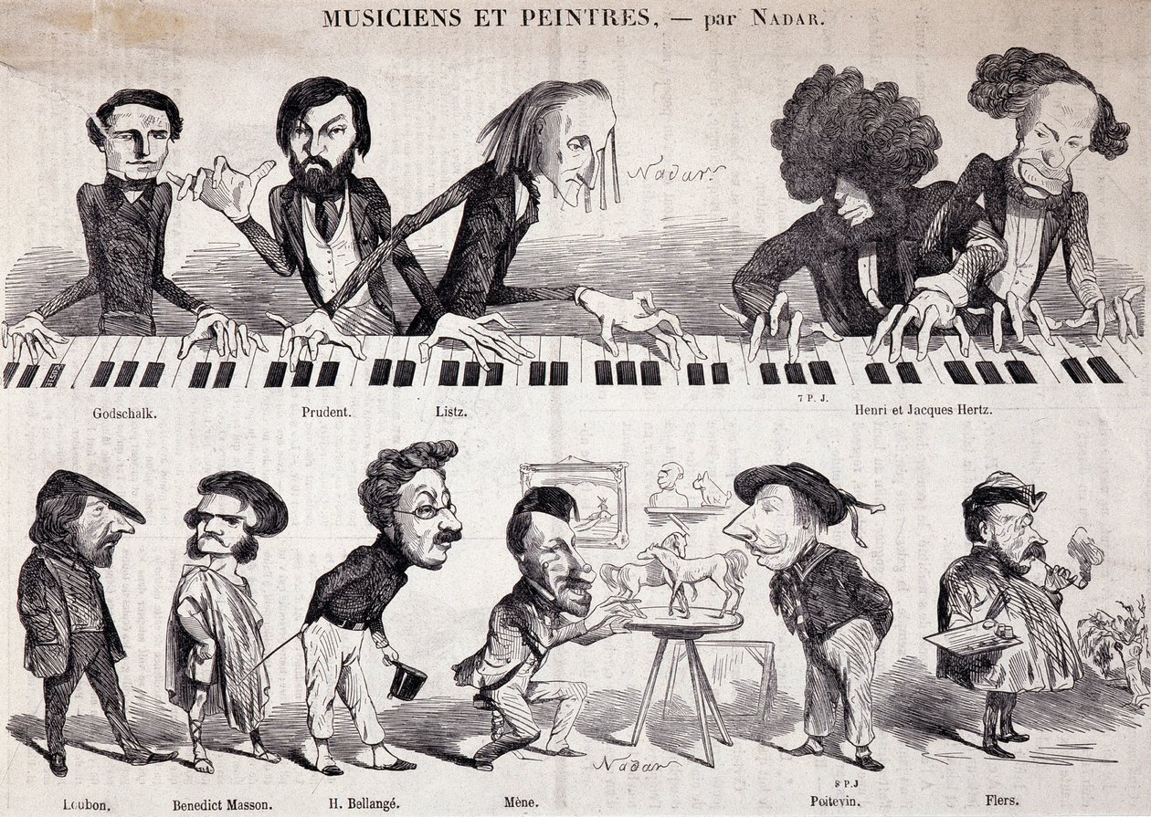 Serien "" Musicians and Painters" fra "Le Petit journal pour rire" av Nadar