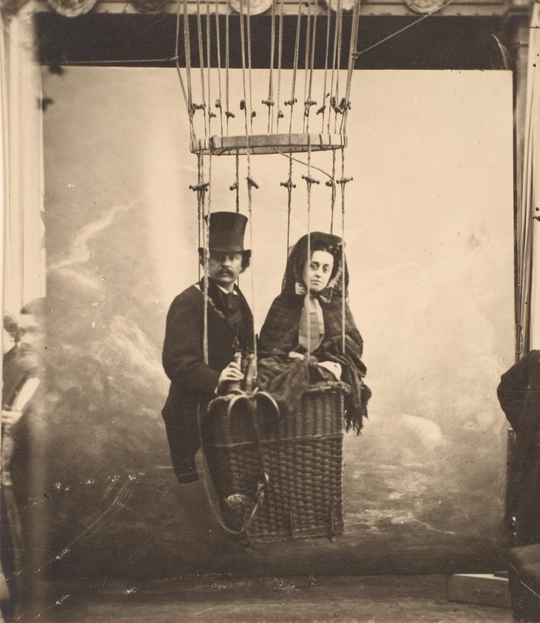 [Nadar med sin kone, Ernestine, i en ballong], ca. 1865, trykt 1890-tallet. av Nadar