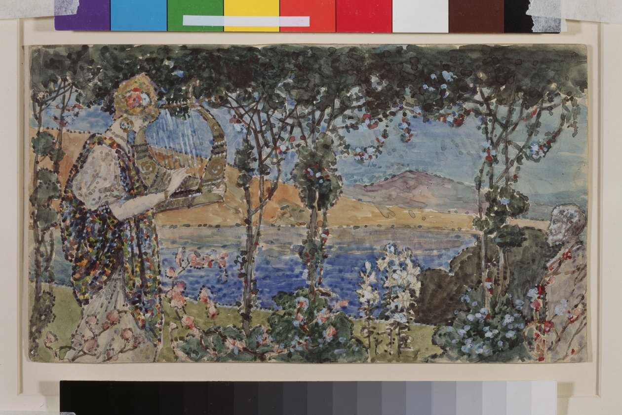 Eventyr. Verk av Nadezhda Sergeyevna Psishcheva (1881-1913), akvarell og blekk på papir av Nadezhda Psishcheva