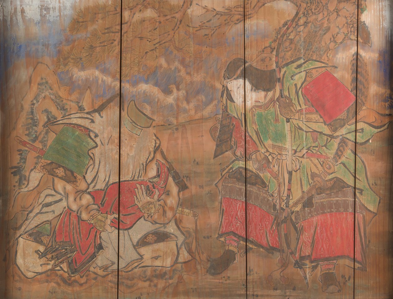 Empress Jingu, Her Minister Takenochi no Sukune, and an Infant the Future Emperor Ojin, 1898. av Nagano Yasunosuke
