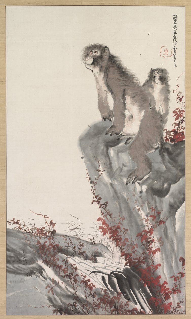 Monkeys by a Stream av Nagasawa Rosetsu