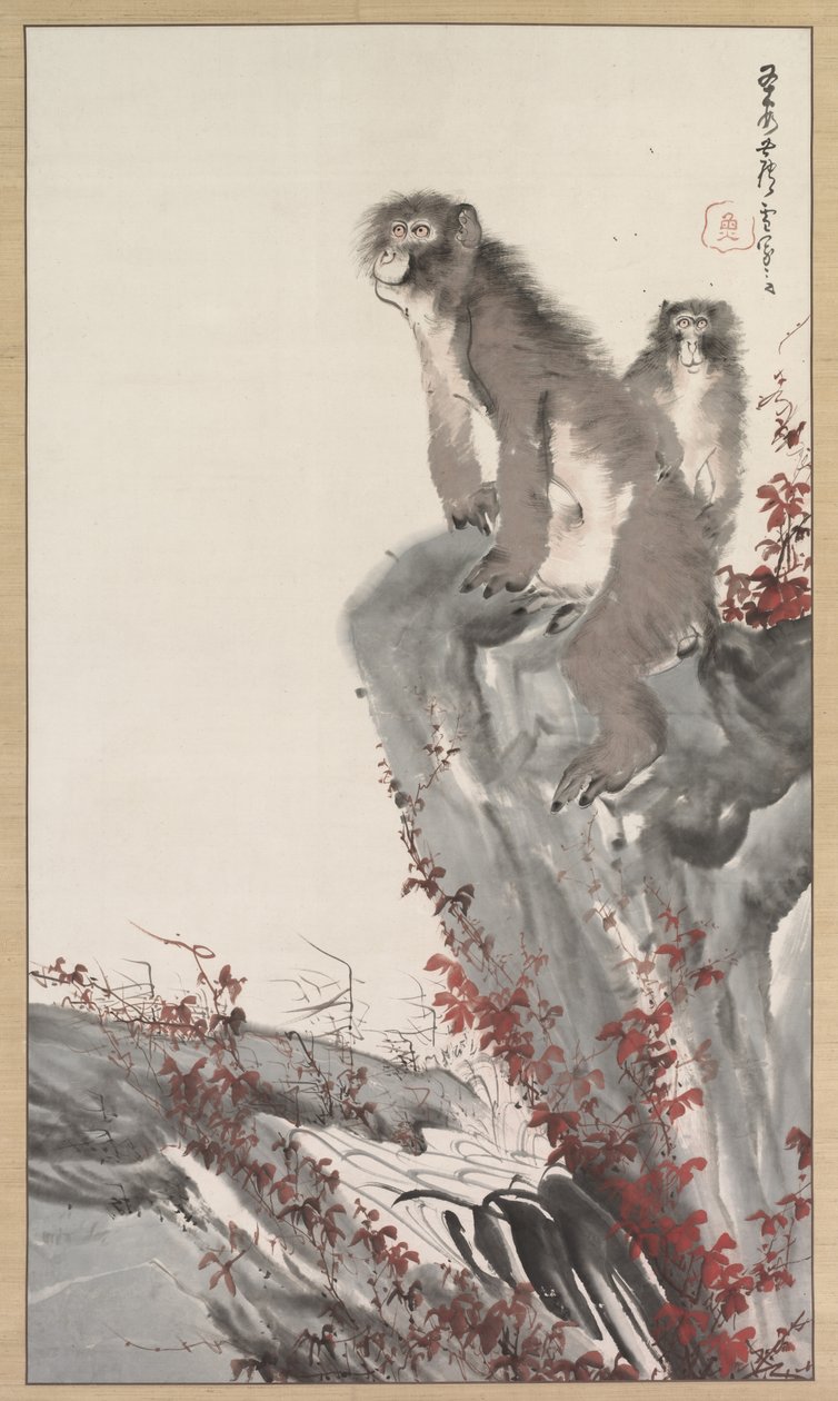 Monkeys by a Stream, midten av 1800-tallet. av Nagasawa Rosetsu