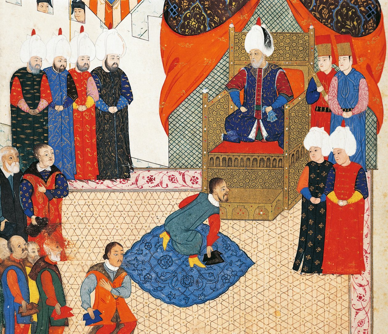 Mottakelsen av den ungarske kronprinsen Zsigismond Janos av Suleyman I 29. juni av Nakkaş Osman